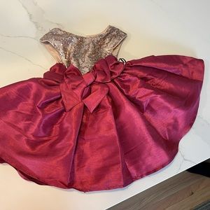 Baby Girl's Pippa &amp; Julie Sequin Bodice Taffeta BERRY 18 mos NWT